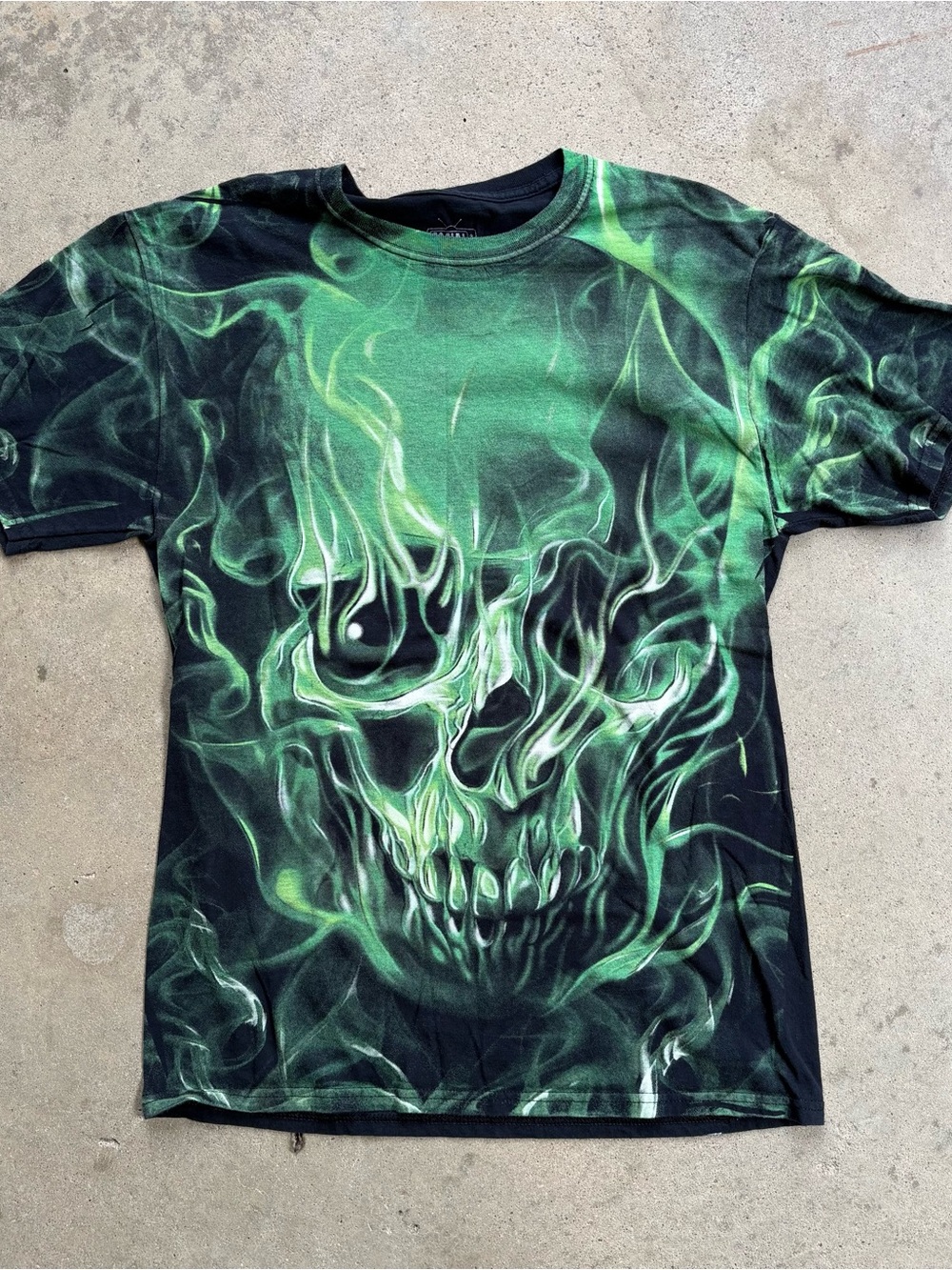 Men's Green Smoke Skull Short-Sleeve Tee
